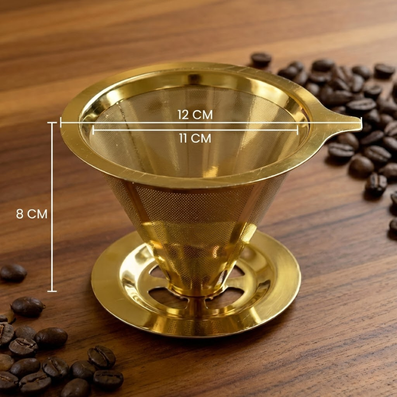 Filtro de Café Inox Dourado - Tamanho 103