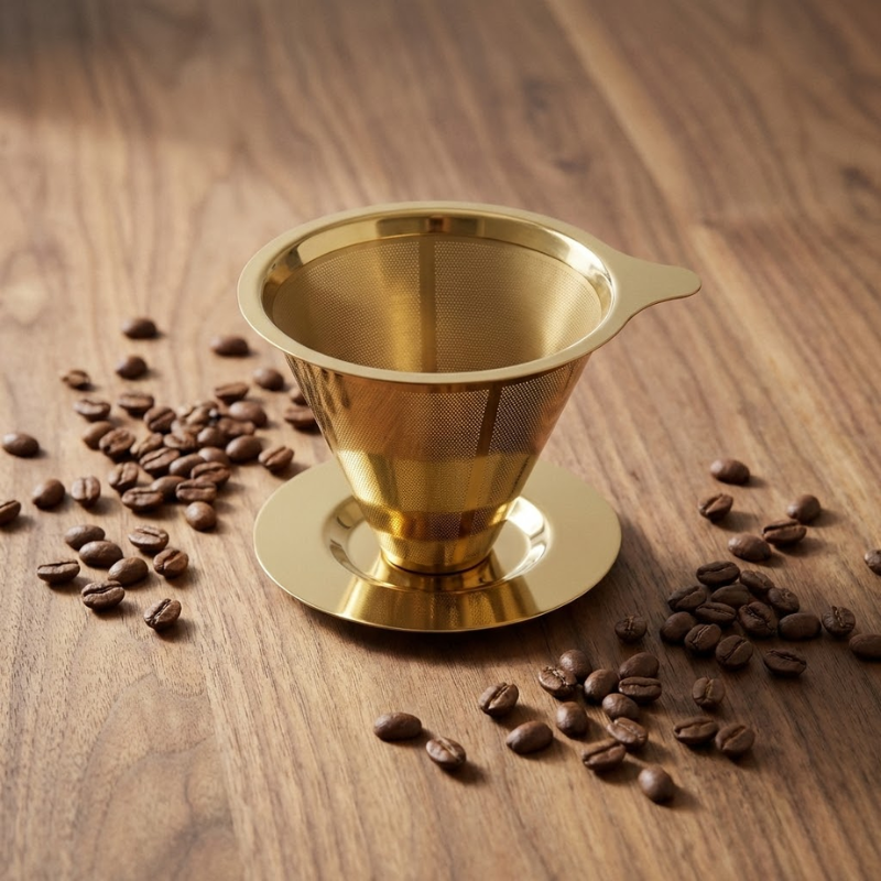 Filtro de Café Inox Dourado - Tamanho 103
