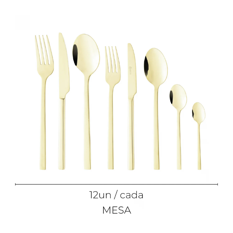 Jogo de Talheres Maia 101 Peças Dourado