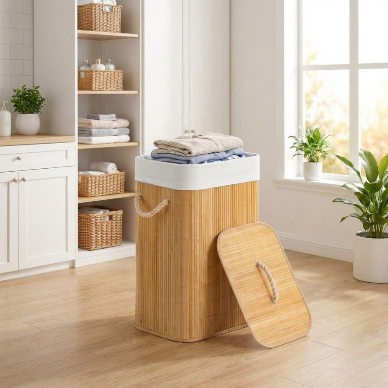 Cesto de Roupa de Bambu Roma