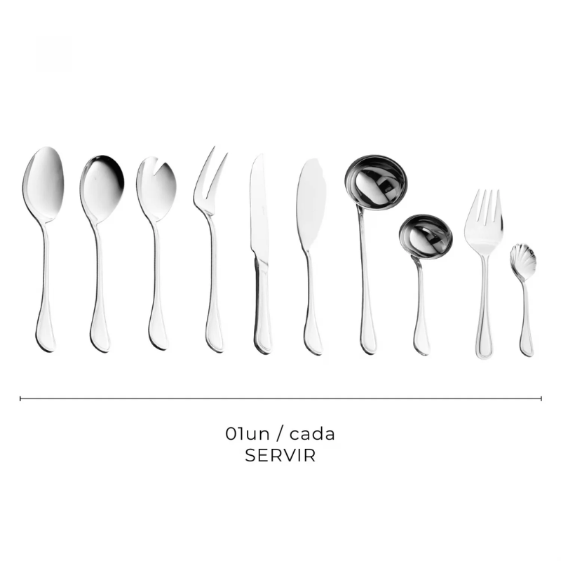 Faqueiro Turco 130 Peças Aço Inox Prata