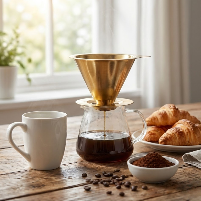 Filtro de Café Inox Dourado - Tamanho 103