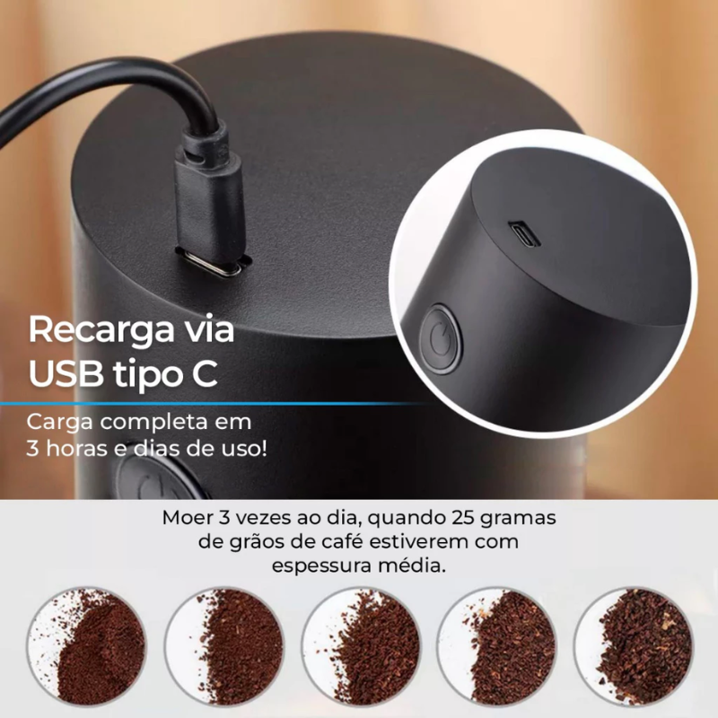 Moedor de Café Elétrico Holanda Preto