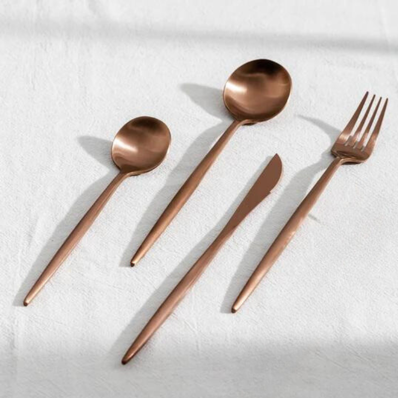 Jogo de Talheres Inox Minimalista Milão Rose