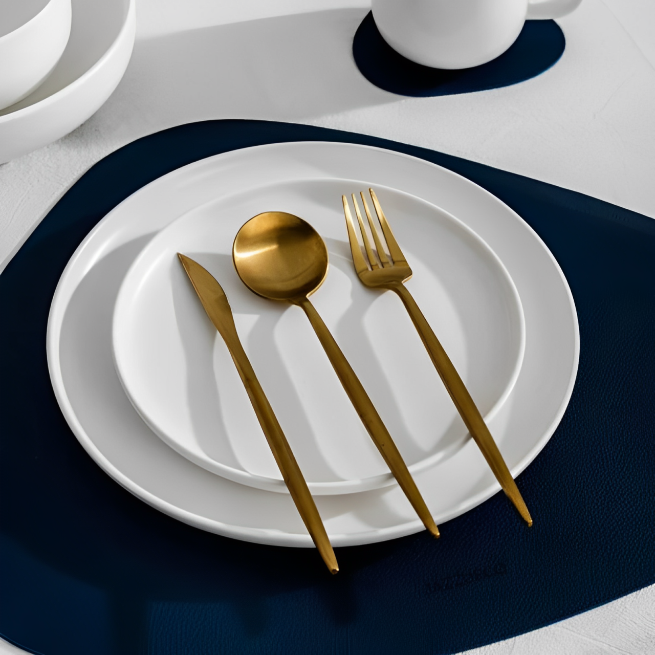Jogo de Talheres Inox Minimalista Milão Dourado