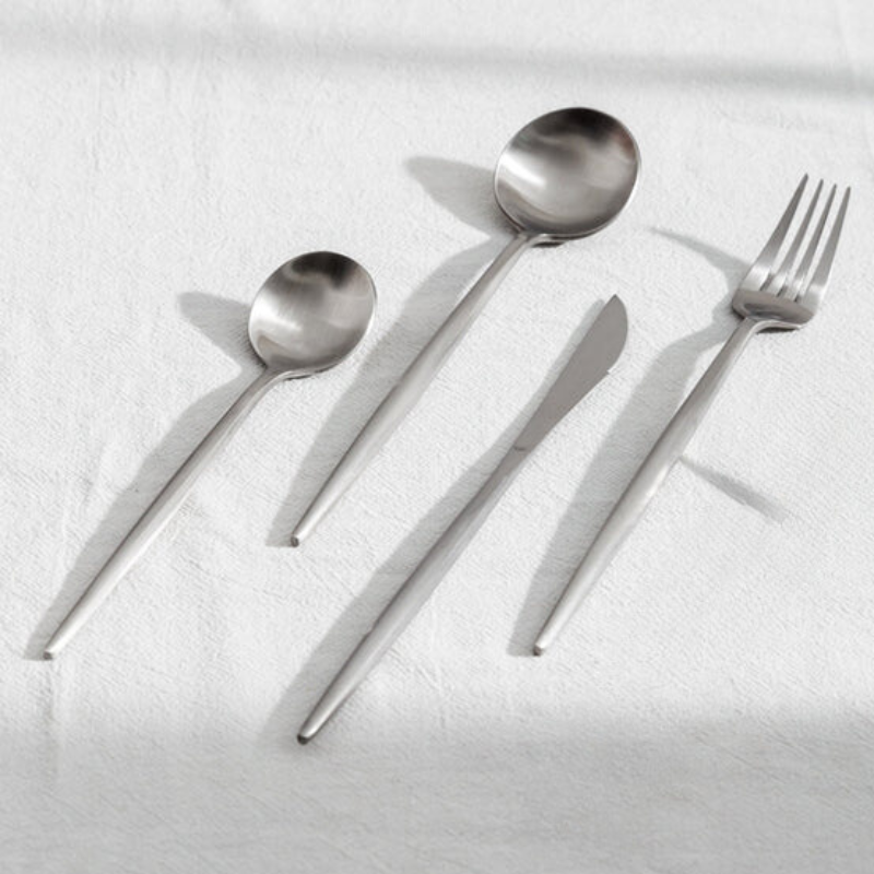 Jogo de Talheres Inox Minimalista Milão Prata