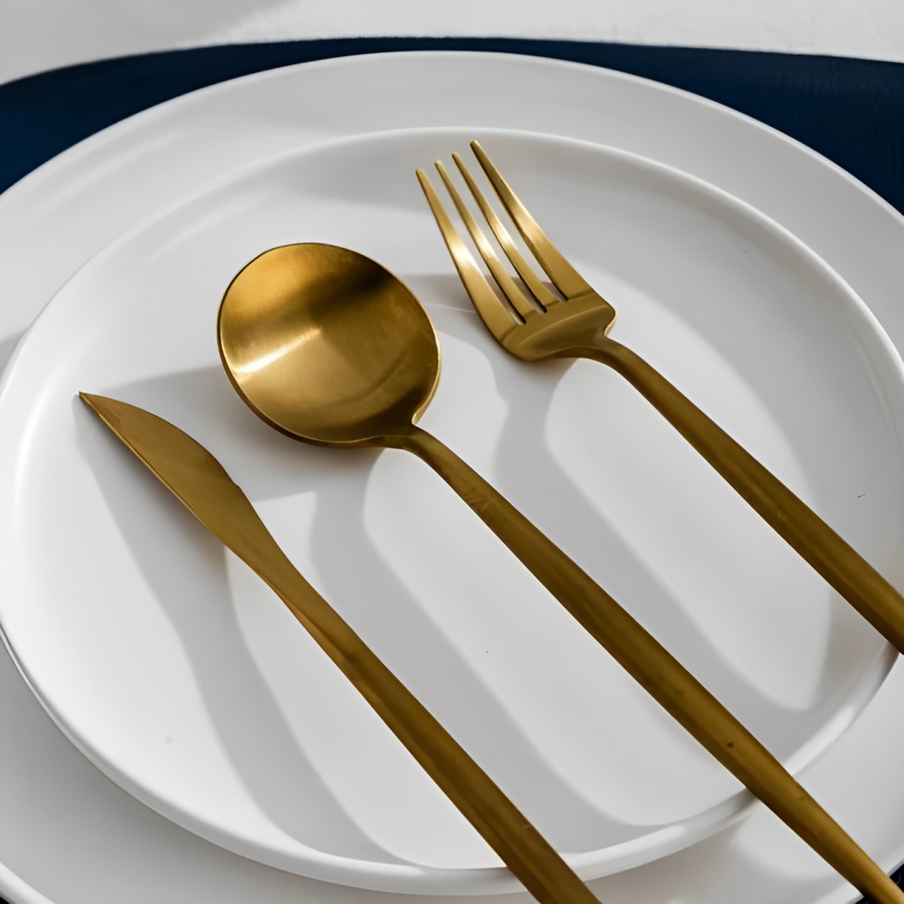 Jogo de Talheres Inox Minimalista Milão Dourado
