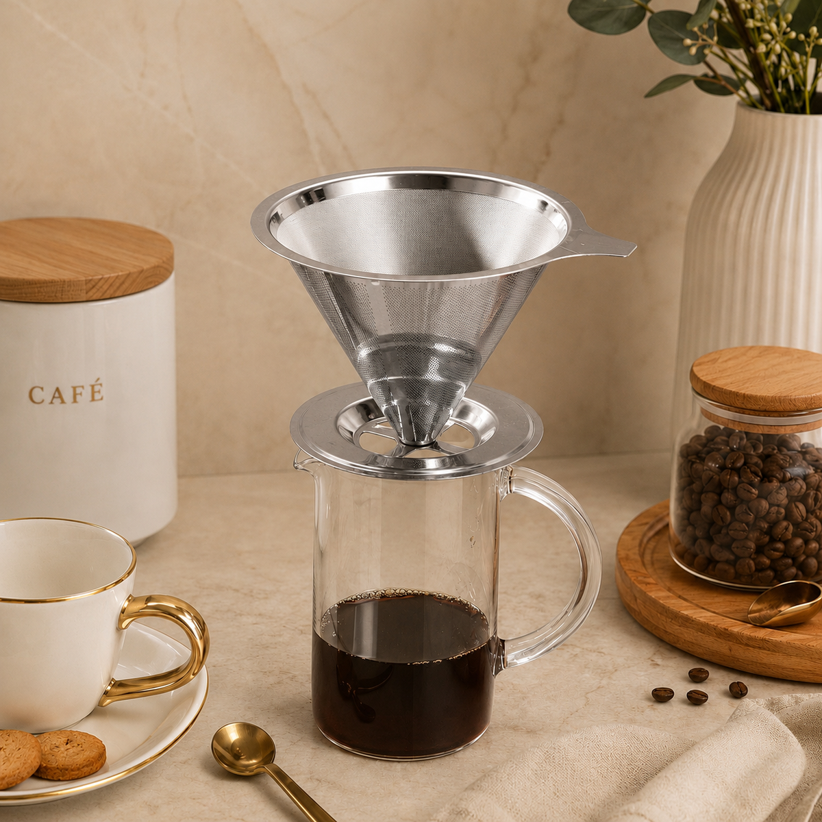 Filtro de Café Inox Prata - Tamanho 103
