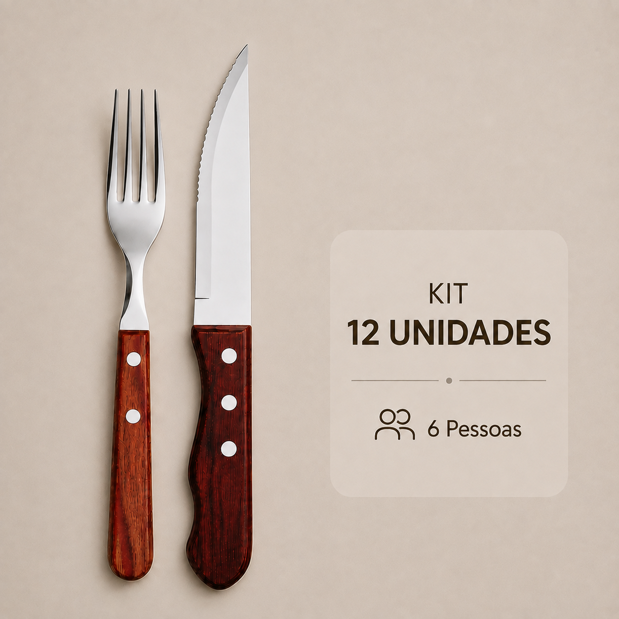 Talheres de Churrasco Jumbo Wooden