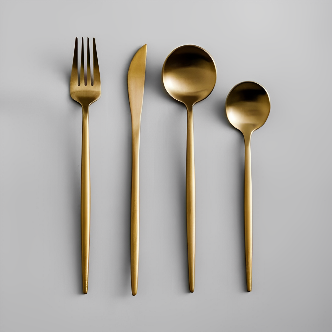 Jogo de Talheres Inox Minimalista Milão Dourado