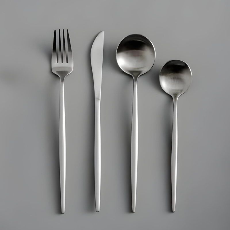 Jogo de Talheres Inox Minimalista Milão Prata