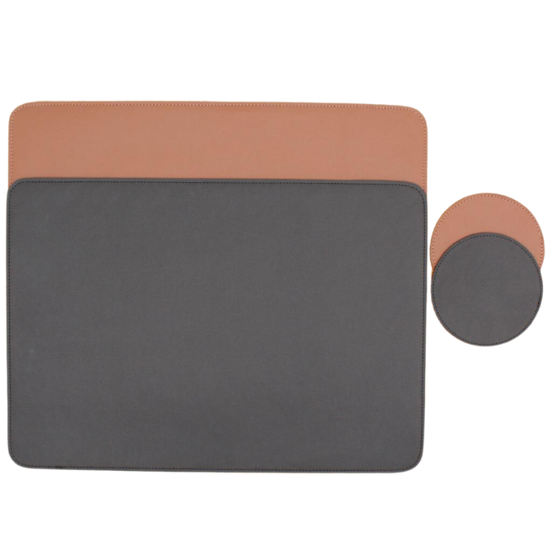 Jogo Americano Dupla Face Parma Preto/Caramelo