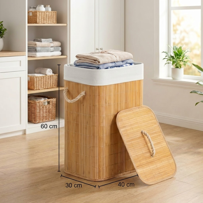 Cesto de Roupa de Bambu Roma