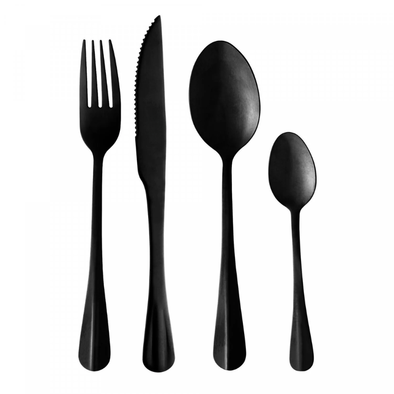 Jogo de Talheres Monâco 24 Peças Preto