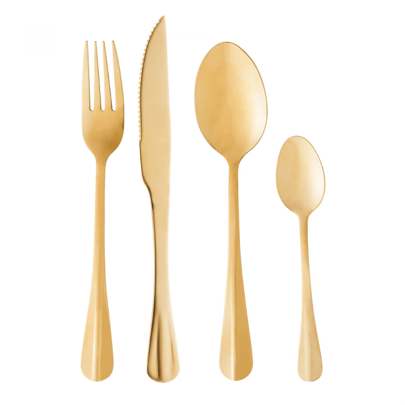 Jogo de Talheres Monâco  24 Peças Dourado