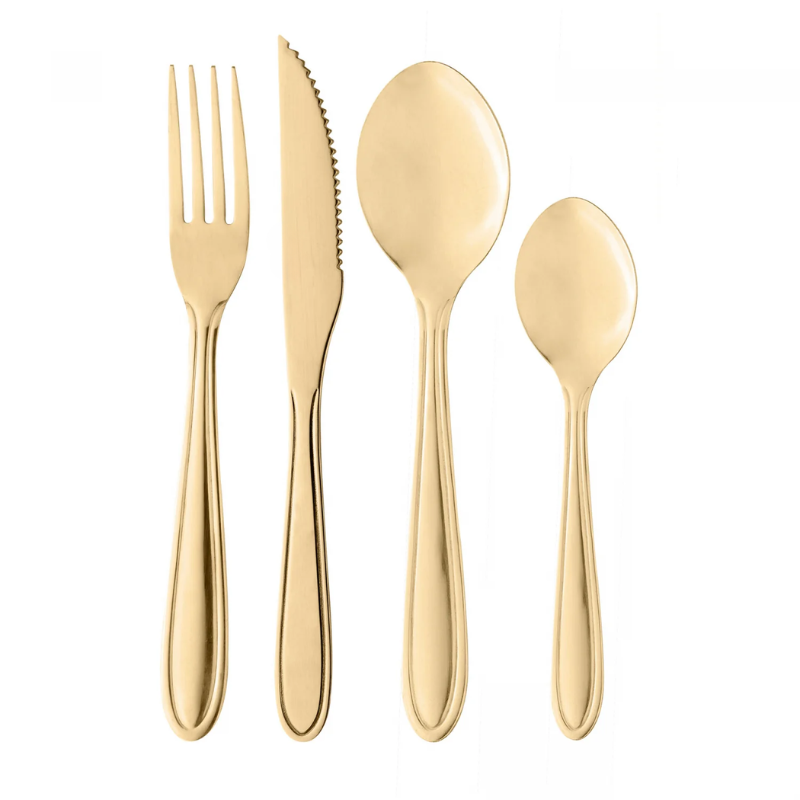 Jogo de Talheres Creta  24 Peças Dourado