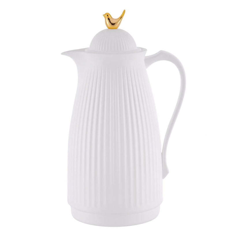 Garrafa Térmica de Café Veneza - Branca e Dourada 1L