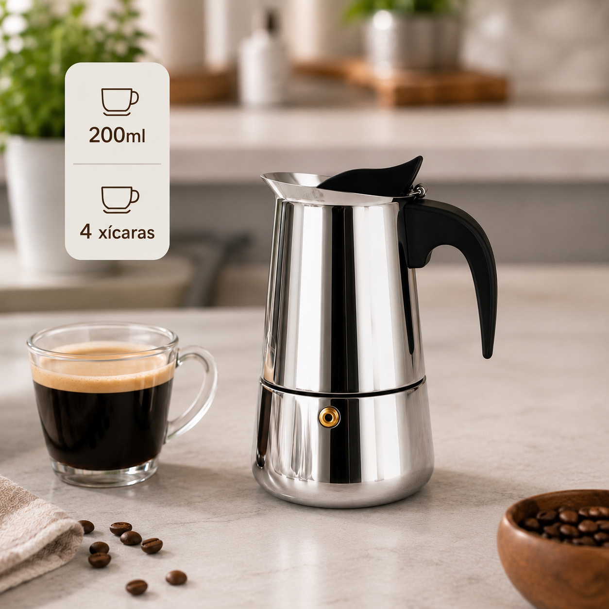 Cafeteira Italiana Moka em Inox