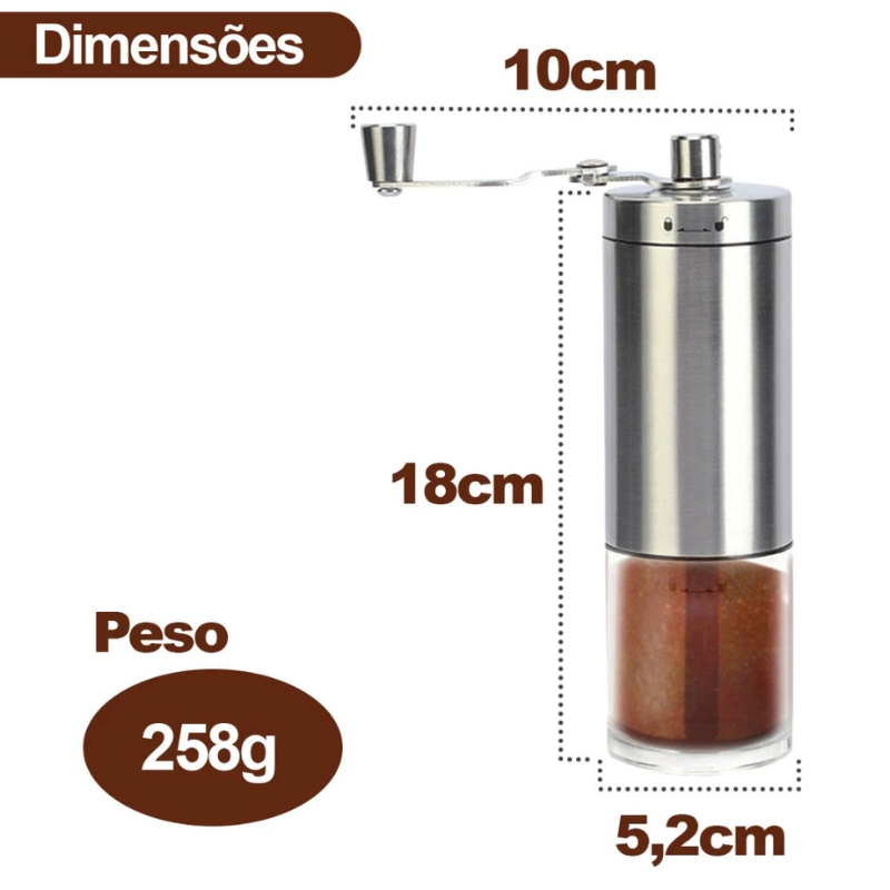 Moedor de Café Manual Santiago Prata