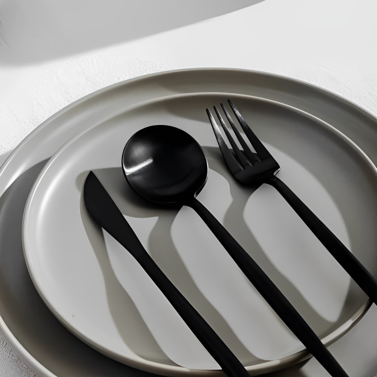 Jogo de Talheres Inox Minimalista Milão Preto