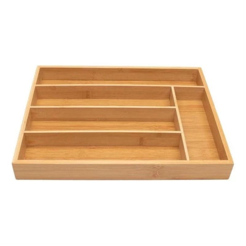 Organizador de Talheres de Bambu 5 Divisórias