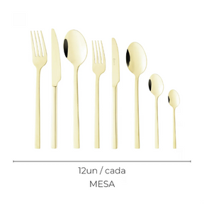 Jogo de Talheres Maia 101 Peças Dourado
