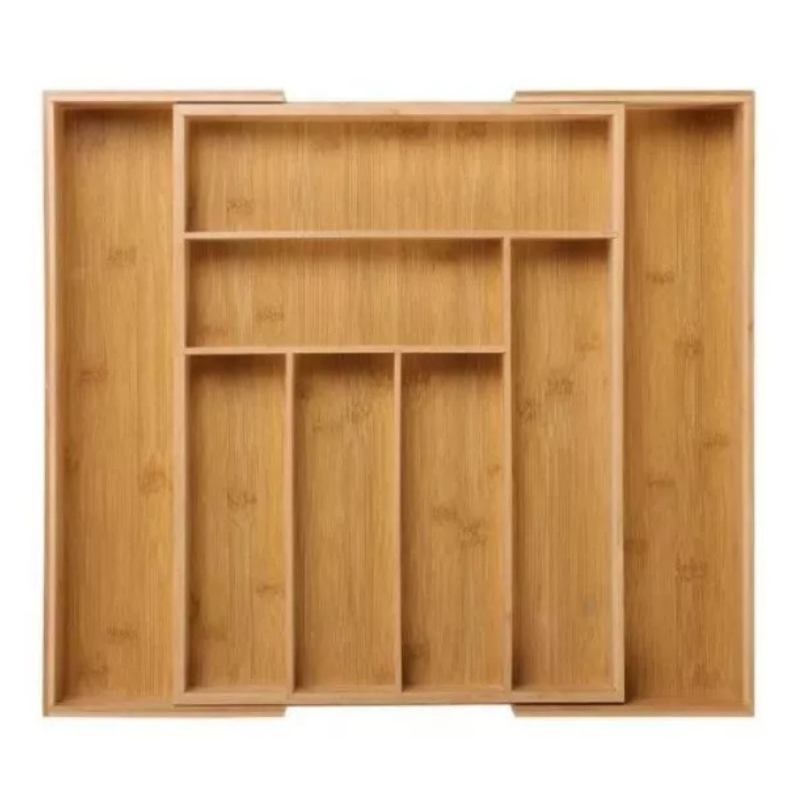 Organizador de Talheres de Bambu Ajustavel