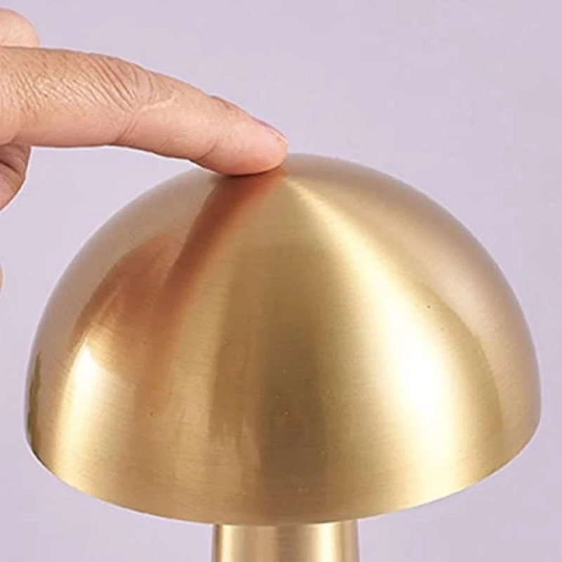 Luminária de Led Cogumelo com Acendimento ao Toque Dourado