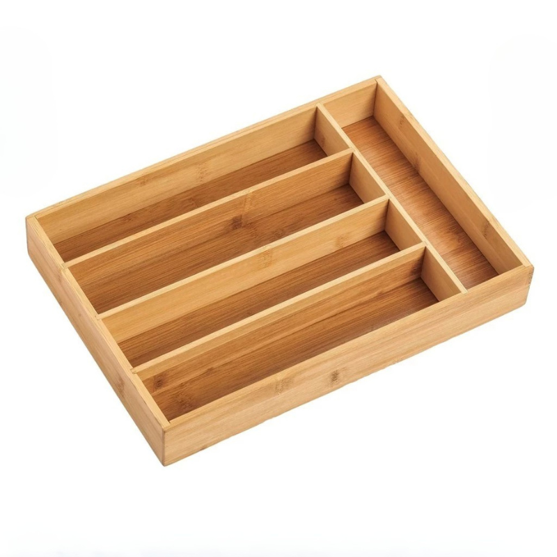 Organizador de Talheres de Bambu 5 Divisórias Prime