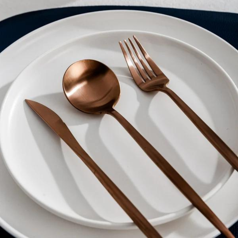 Jogo de Talheres Inox Minimalista Milão Rose