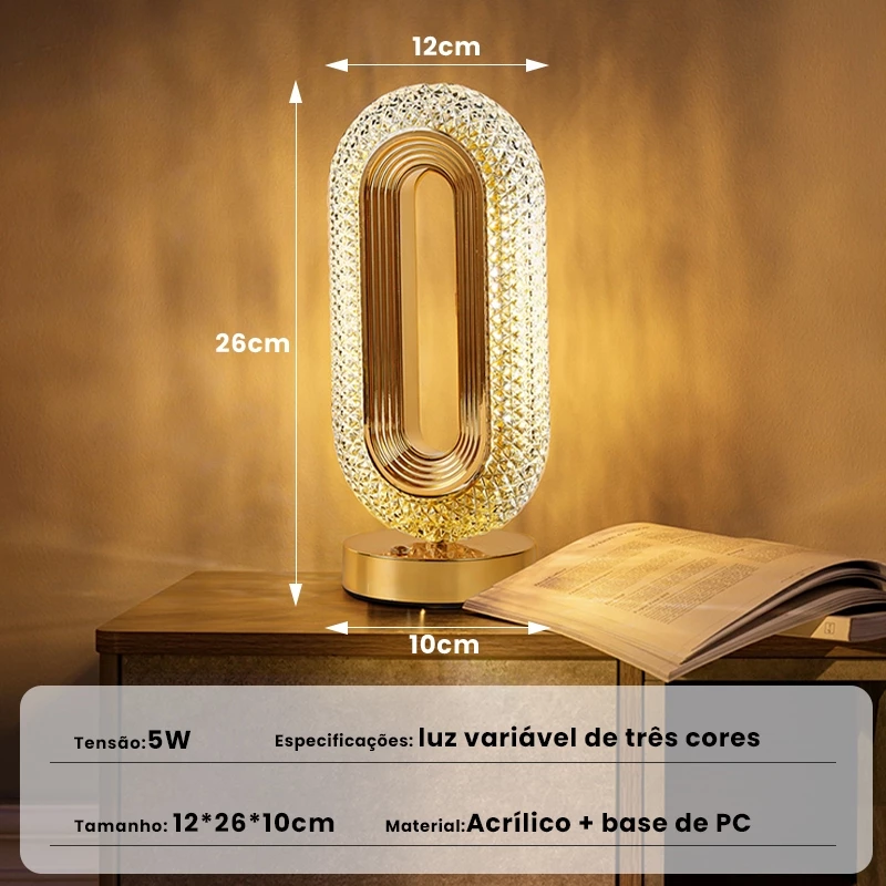 Luminária de Led Londres com Acendimento ao Toque Dourado