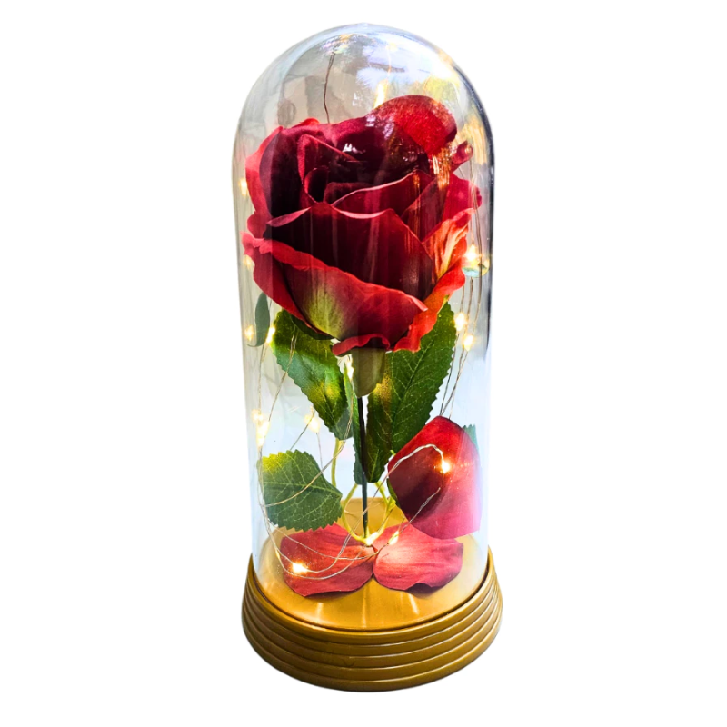 Luminária de Led Rosa com Acendimento ao Toque Dourado