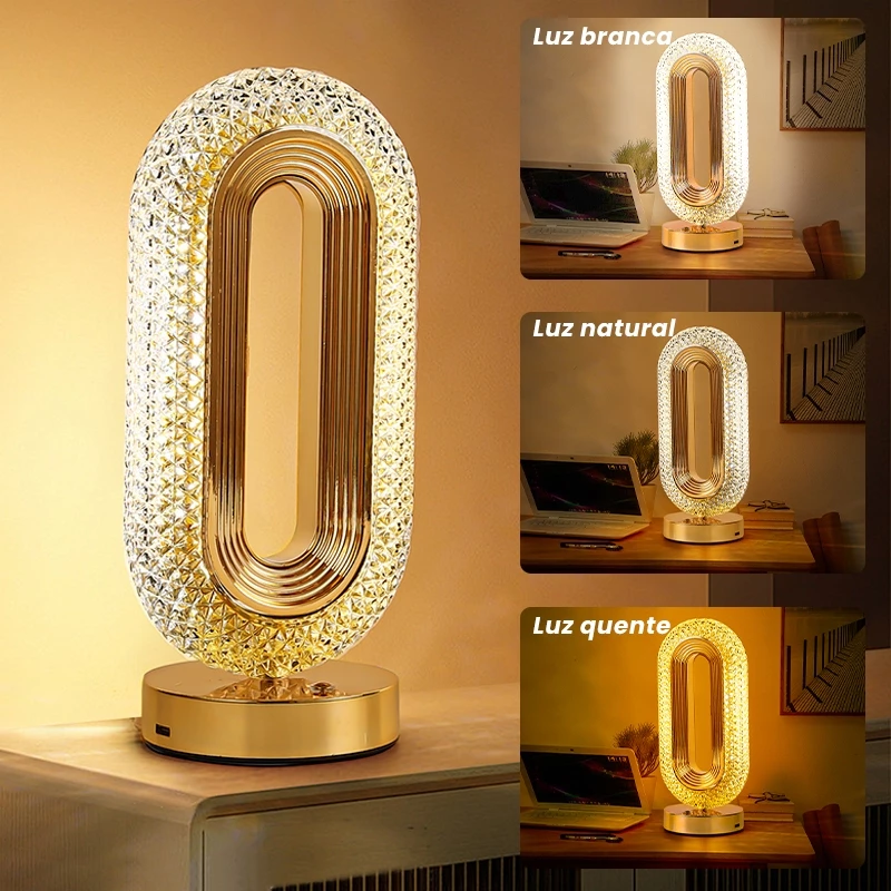 Luminária de Led Londres com Acendimento ao Toque Dourado