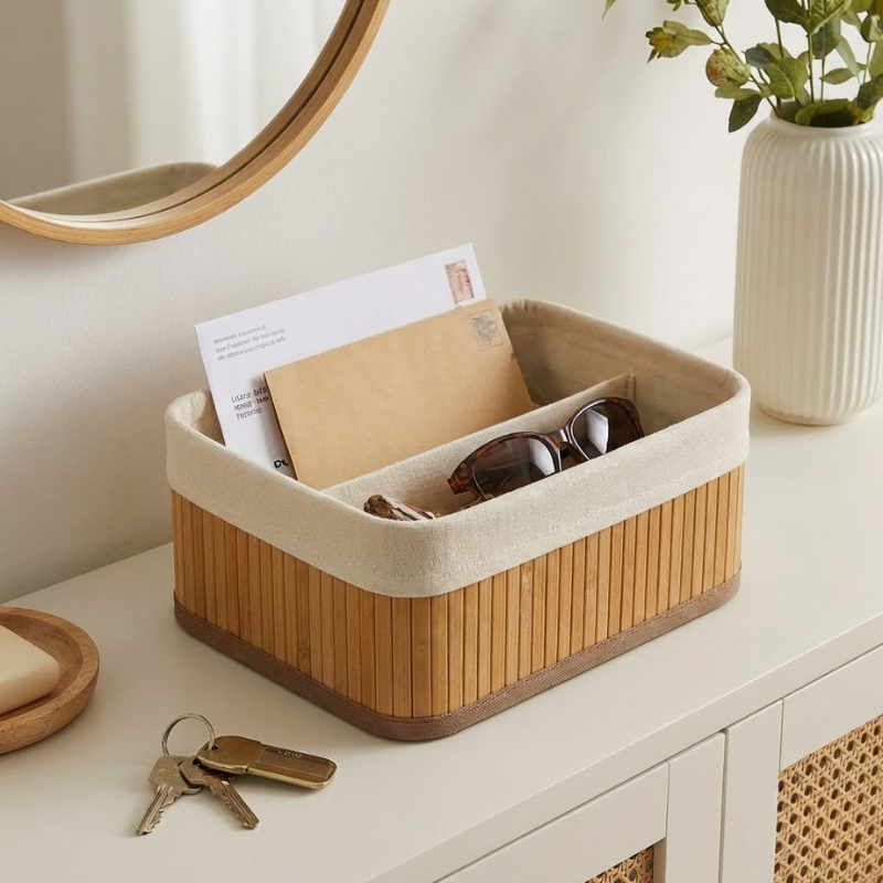 Kit 3 Cestos Organizadores de Bambu Roma