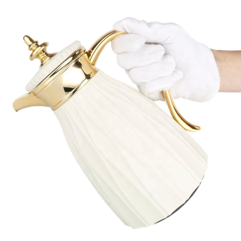 Garrafa Térmica de Café Dubai - Branca e Dourado 700ml