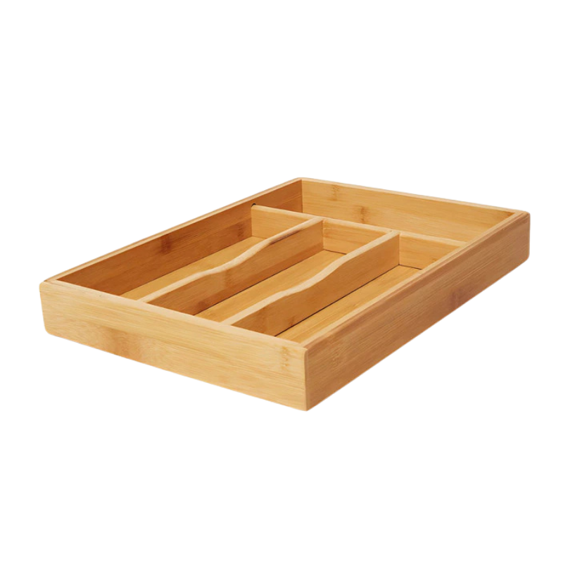 Organizador de Talheres de Bambu 4 Divisórias