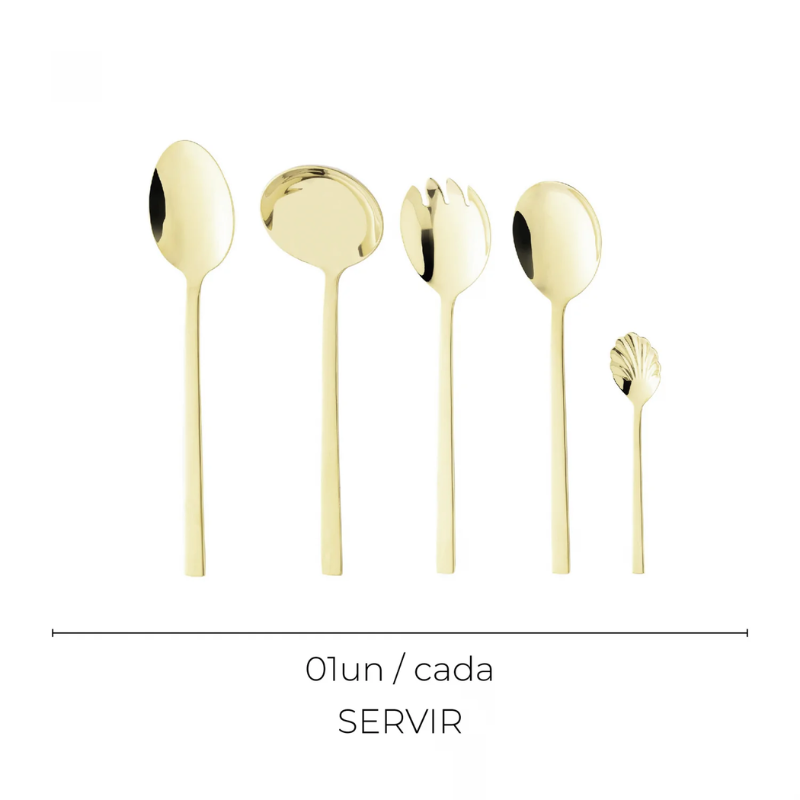 Jogo de Talheres Maia 101 Peças Dourado
