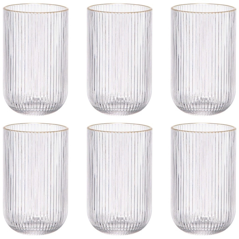 Copos Versalhes Borda Dourada - 6 unidades (460ml)