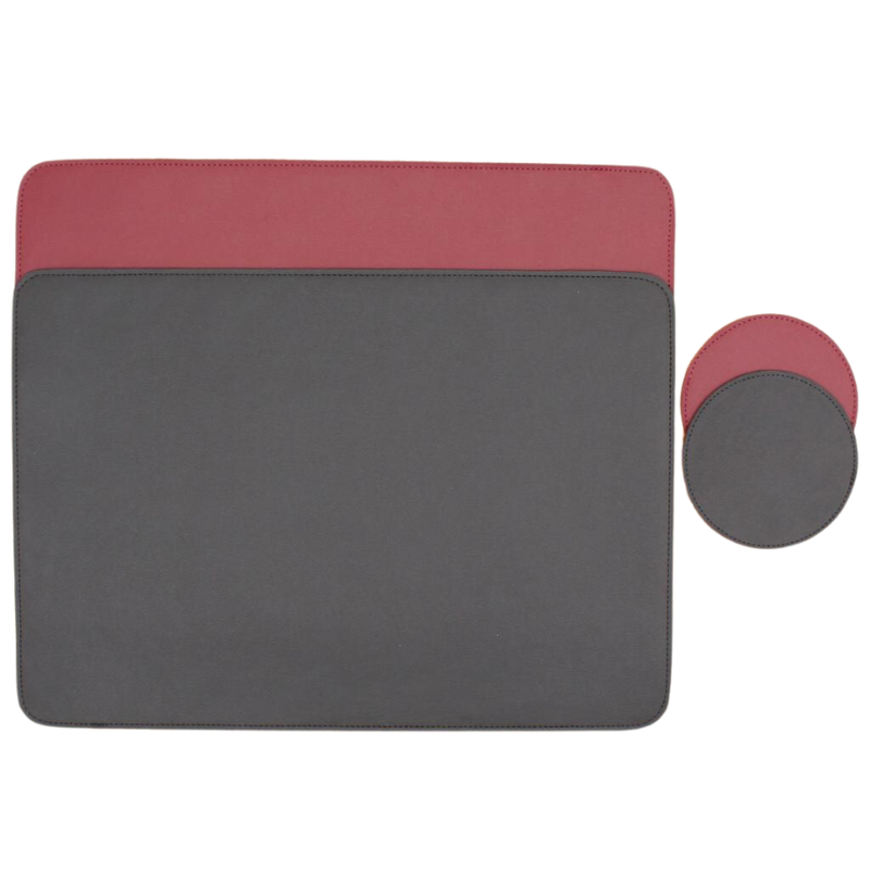 Jogo Americano Dupla Face Parma Preto/Bordô