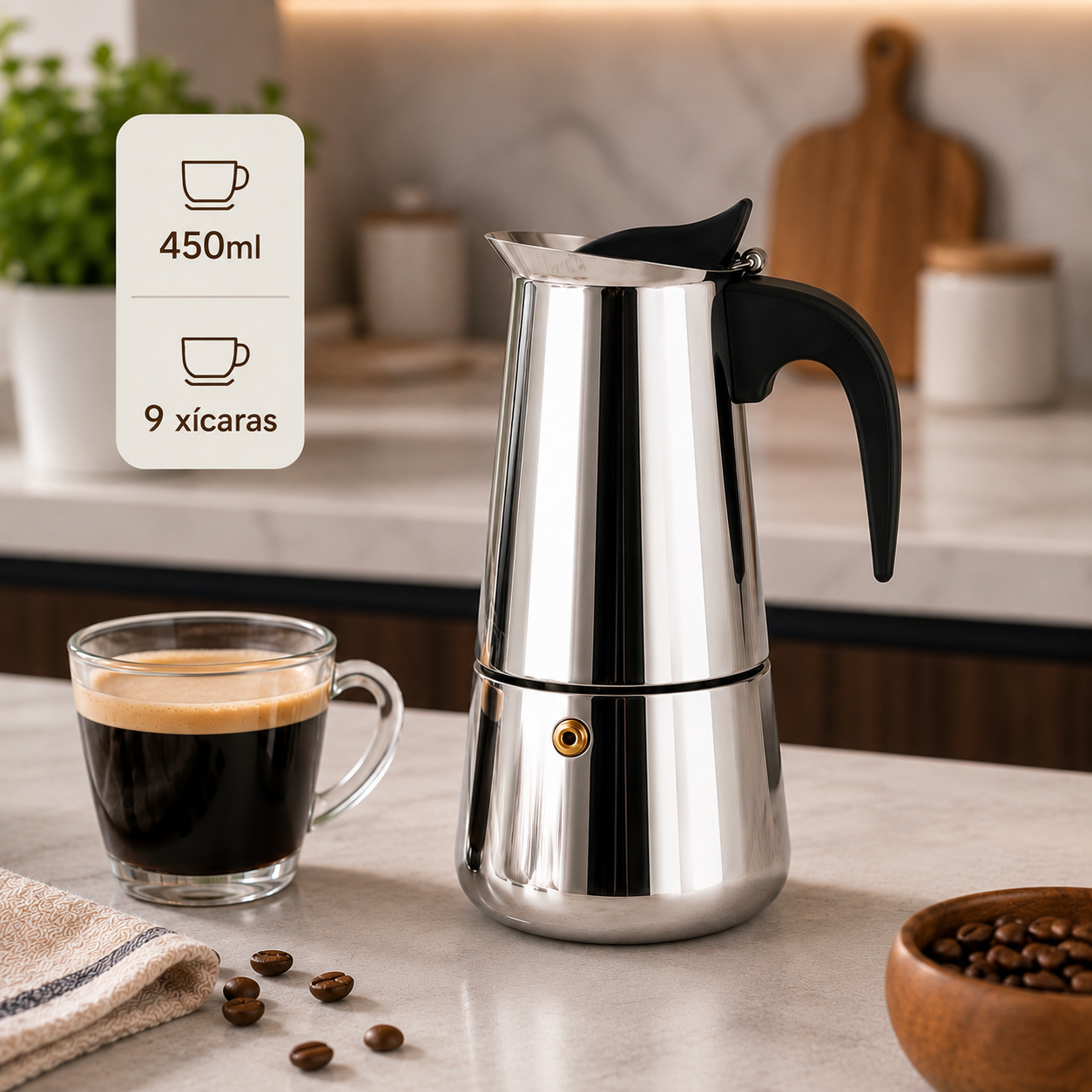 Cafeteira Italiana Moka em Inox