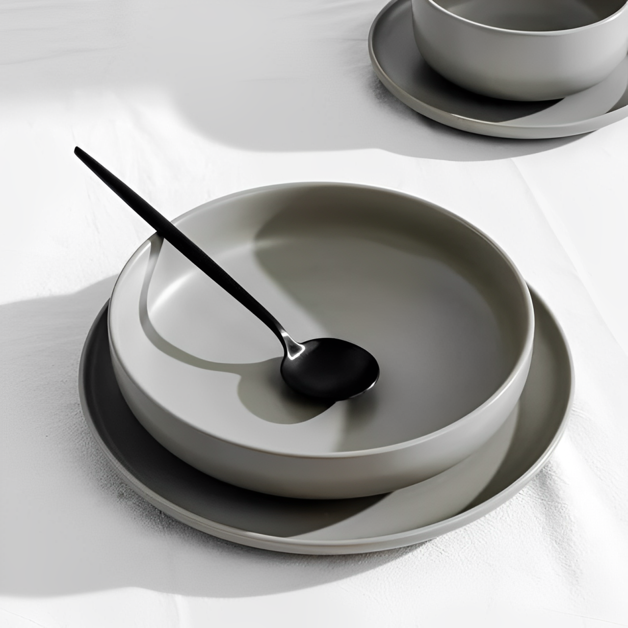 Jogo de Talheres Inox Minimalista Milão Preto