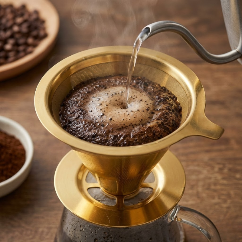 Filtro de Café Inox Dourado - Tamanho 103