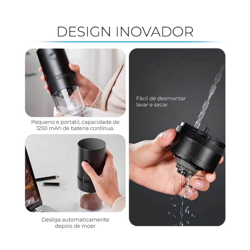 Moedor de Café Elétrico Holanda Preto