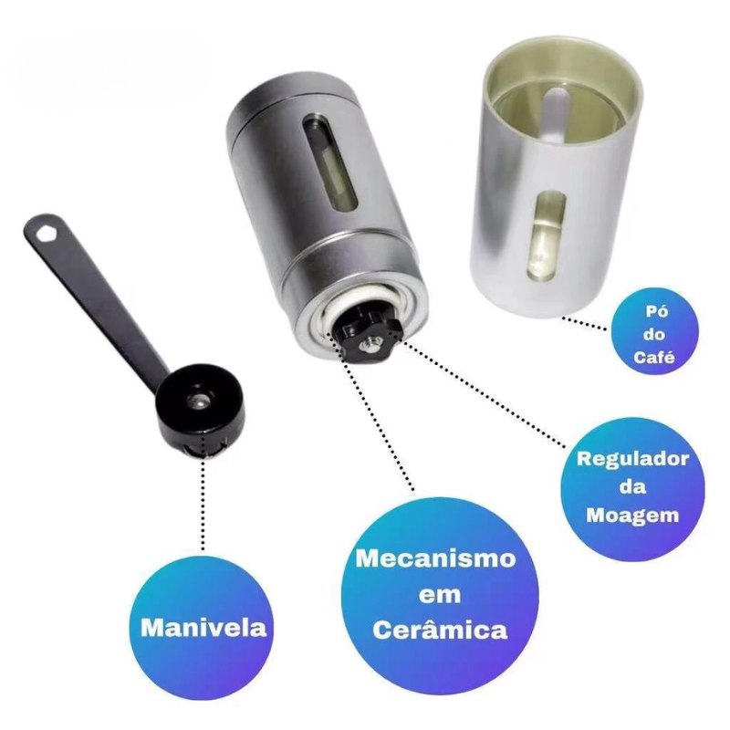 Moedor de Café Manual Turquia Prata
