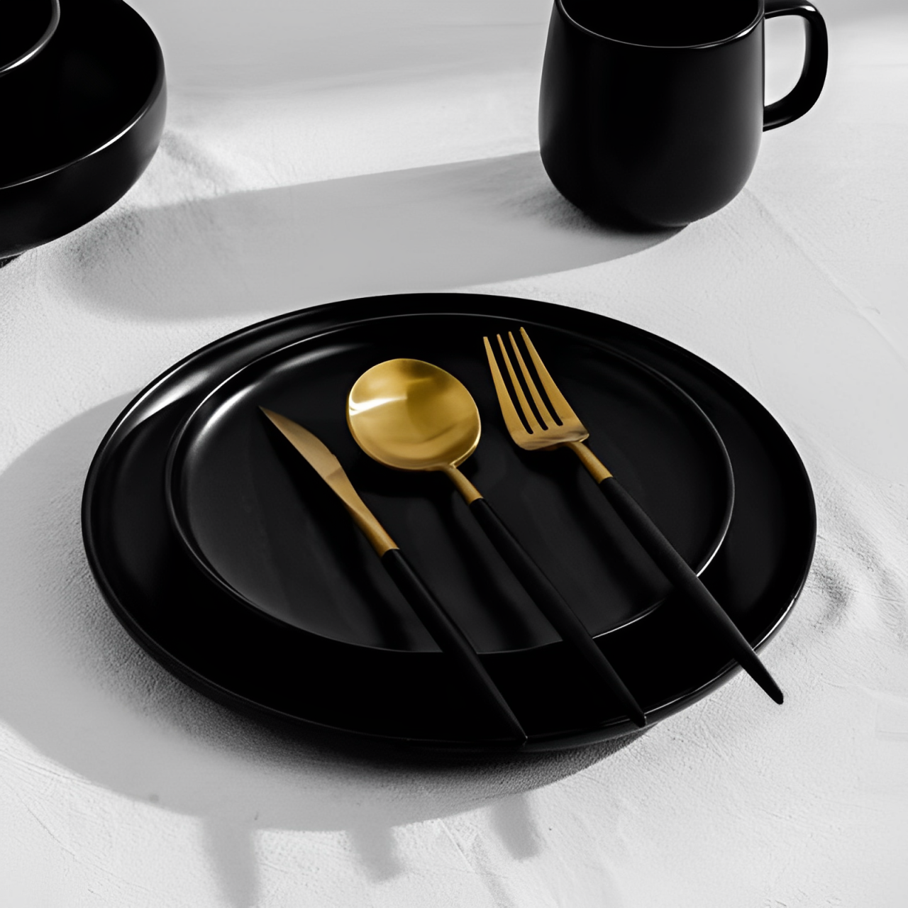 Jogo de Talheres Inox Francês Preto