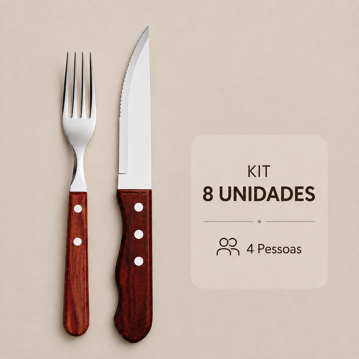 Talheres de Churrasco Jumbo Wooden