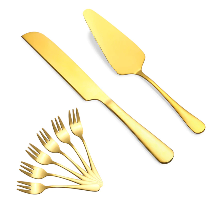 Talheres Para Sobremesa Dourado