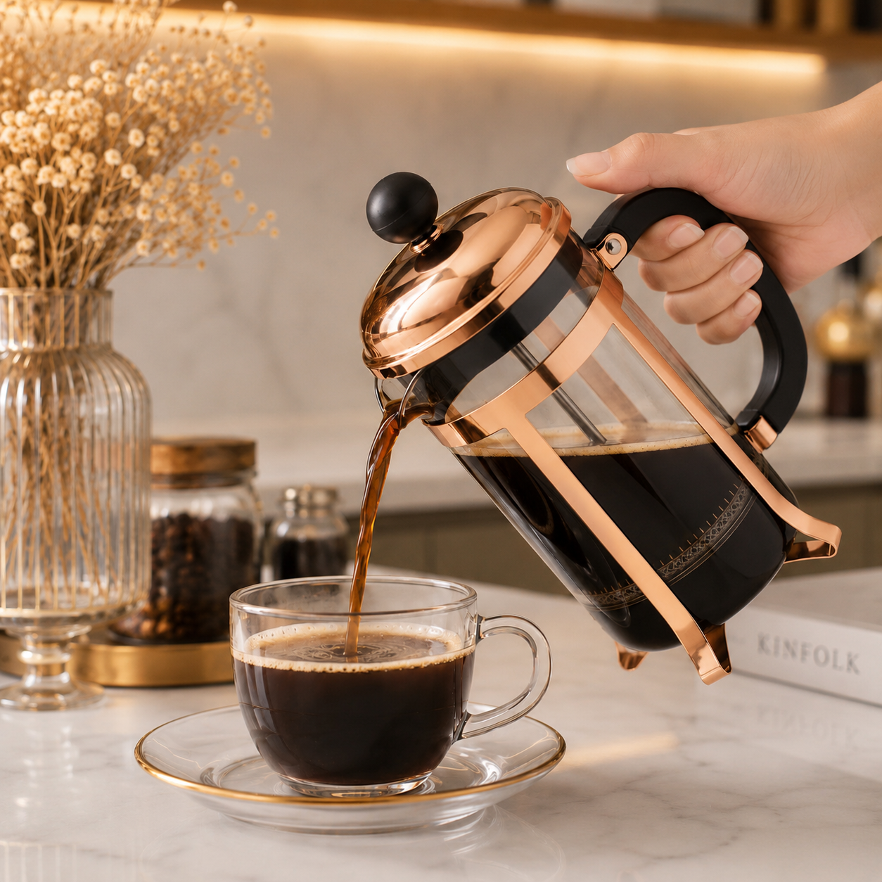 Cafeteira Prensa Francesa Paris em Vidro e Inox