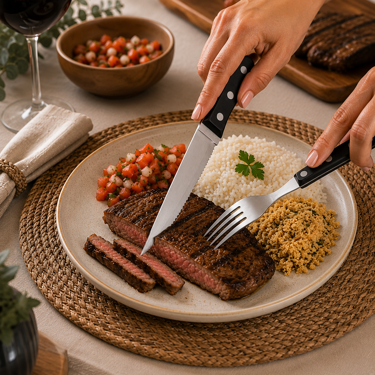 Talheres de Churrasco Jumbo black 8 Peças