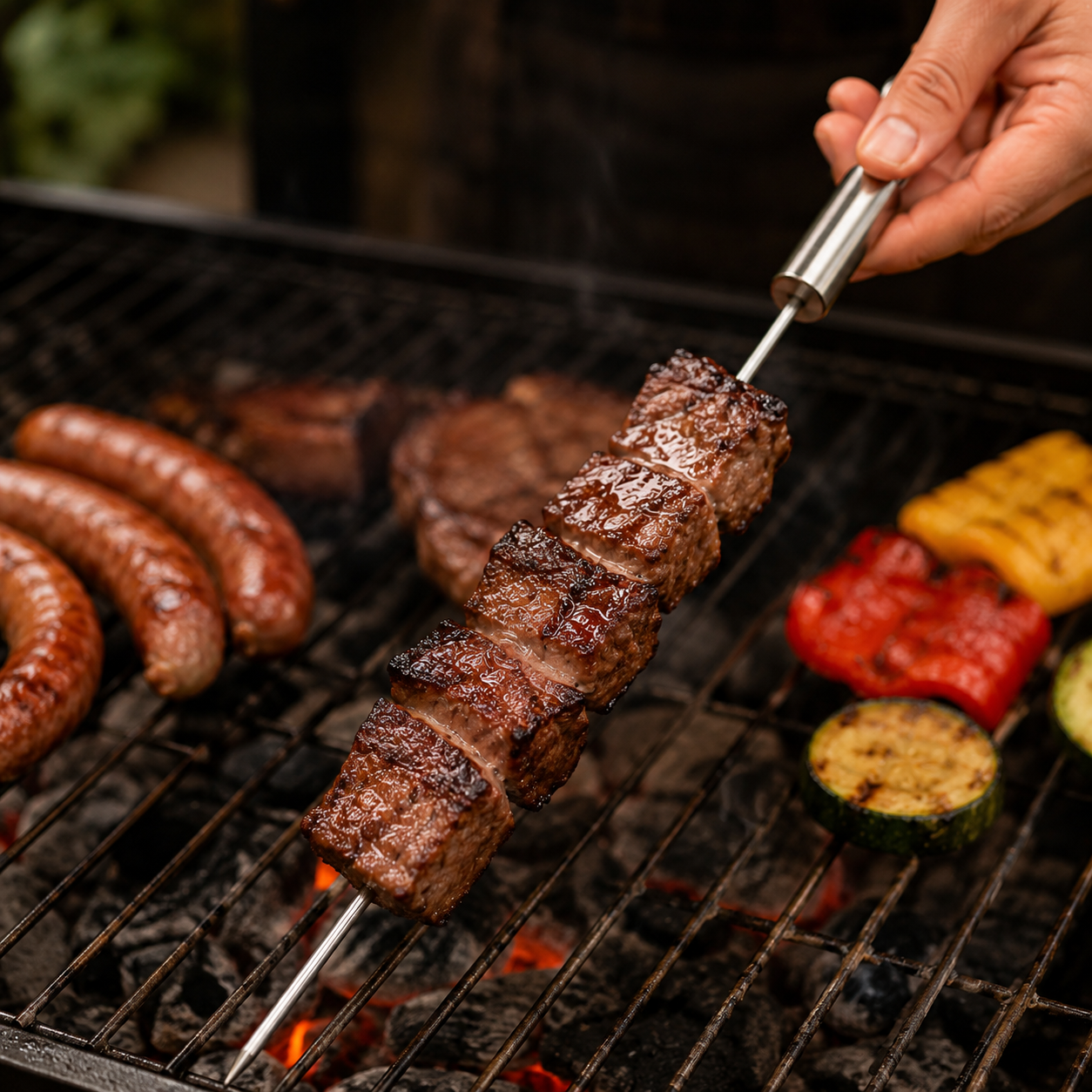 Kit 3 Bandejas Retangulares em Inox para Churrasco e Mesa Posta